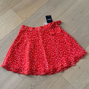 FOREVER 21 Wrap Skirt Red-Orange Mini Skirt Size Small